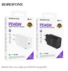 Мережевий Зарядний Пристрій Borofone BA86A 1USB-C PD/QC 45W Колір Бiлий 6941991117527 ma36184_3606894