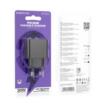 Мережевий Зарядний Пристрій Borofone BAS15A 1USB-C 30W Колір Чорний 6941991105005