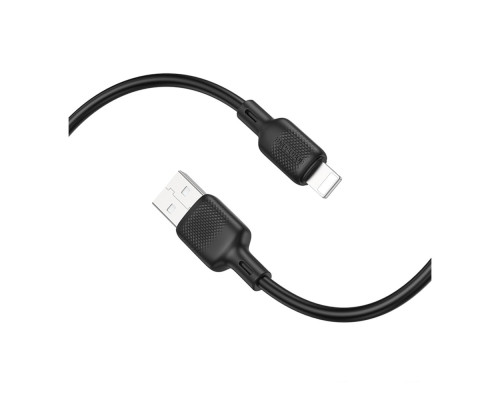 Кабель USB Borofone BX113 Silicone Lightning 2.4A 2m Колір Чорний 6941991115486 ma35583_3346746