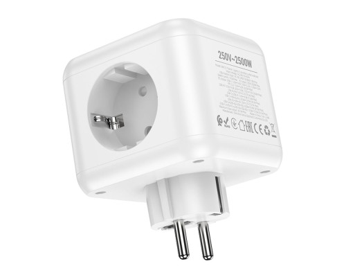 Мережевий Подовжувач Borofone BAC10 (PD20W/1C3A)(EU) Колір Бiлий 6941991114526