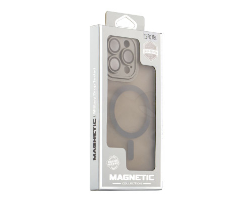 Чохол TPU+PC Magnetic Matte Camera Lens with Magsafe для iPhone 16 Pro Max Колір Grey 2020000459163 ma36194_3606975