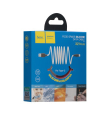 Кабель USB Hoco X21 Plus Silicone Type-C М'ята упаковка Колір Чорно-Білий 2020000449065