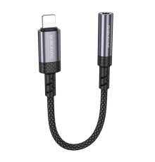 Перехідник Borofone BV24 iP to AUX 3.5mm (female) 15cm Колір Сiрий 6941991120398 ma36884_3609470