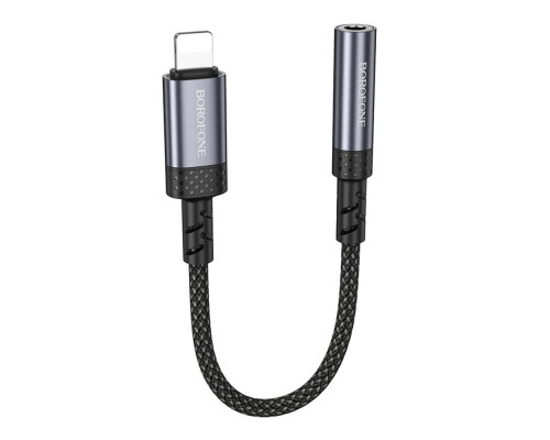 Перехідник Borofone BV24 iP to AUX 3.5mm (female) 15cm Колір Сiрий 6941991120398 ma36884_3609470