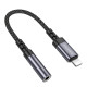 Перехідник Borofone BV24 iP to AUX 3.5mm (female) 15cm Колір Сiрий 6941991120398 ma36884_3609470