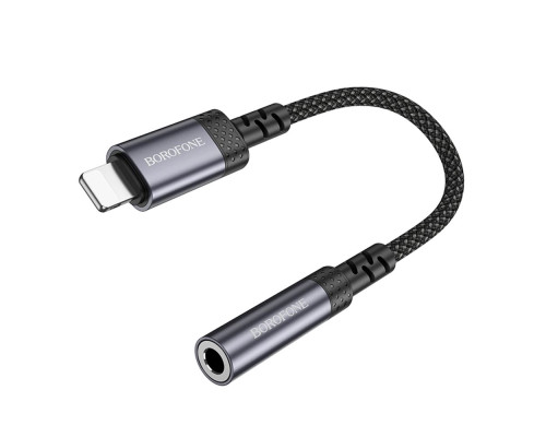 Перехідник Borofone BV24 iP to AUX 3.5mm (female) 15cm Колір Сiрий 6941991120398 ma36884_3609470