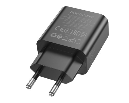 Мережевий Зарядний Пристрій Borofone BA88A 1USB-C/1USB PD/QC 20W Колір Бiлий 6941991118463 ma36575_3608604