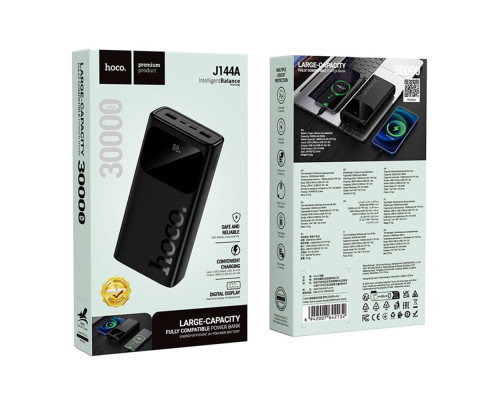 Універсальна Мобільна Батарея Power Bank Hoco J144A Hymn 30000 mAh Колір Чорний 6942007642132
