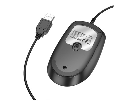 USB Миша Borofone BG17 Morning Колір Чорний 6941991119125 ma36602_3608639