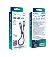 Кабель USB Ridea RC-US42 UltraStrong Type-C to Type-C 60W 0.25m М'ята упаковка Колір Чорний 2020000477723