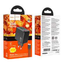 Мережевий Зарядний Пристрій Hoco CS19A 2USB-C/2USB PD/QC 65W+Type-C to Type-C М'ята упаковка Колір Чорний 2020000495376 ma38927_3868917
