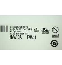 Матриця 15.4 B154EW02 V.7 (1280*800, 30pin, 1CCFL, NORMAL, глянець, роз'єм праворуч зверху) для ноутбука NBB-47633