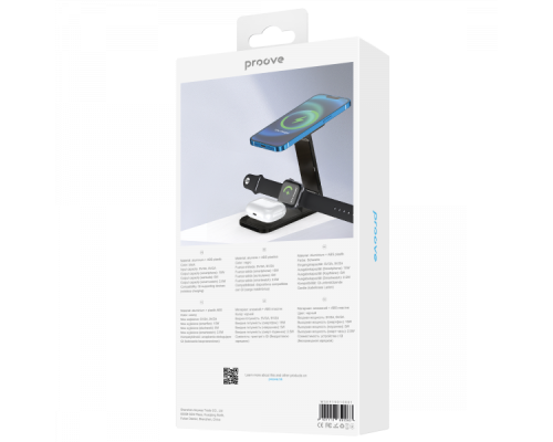 Бездротовий зарядний пристрій Proove Energy Fold 3в1 15W black PLS-00-00112592