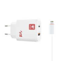 Зарядний пристрій FLYCDI FA-006 20W PD 3A USB-A+USB-C з кабелем Lightning white PLS-00-00133874