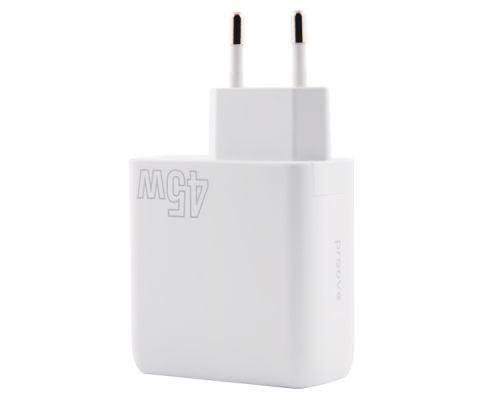 Зарядний пристрій Proove Silicone Power 45W 3A 1USB-A+1USB-C white PLS-00-00112611