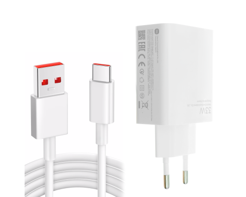 Зарядний пристрій Xiaomi 33W 1USB-A з кабелем Type-C (Original China) white PLS-00-00130670