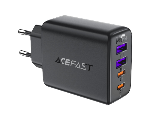 Зарядний пристрій Acefast A61 45W 3A 2USB-A+2USB-C black PLS-00-00124998