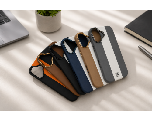 Чохол шкіряний Rally with Magnetic для iPhone 16 Pro Max brown black PLS-00-00164624