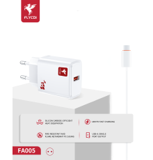 Зарядний пристрій FLYCDI FA-005 18W PD 3A USB-A з кабелем Type-C white PLS-00-00133868