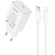 Зарядний пристрій Hoco C143A 20W 3A USB-C з кабелем C-L white PLS-00-00145464