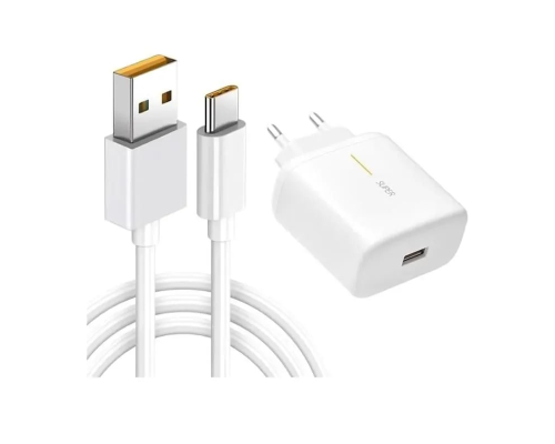 Зарядний пристрій Oppo 65W 1USB-A з кабелем Type-C (Original China) white PLS-00-00142673