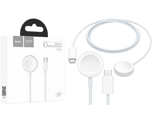Бездротовий зарядний пристрій Hoco CW39C для Apple Watch USB-C 1.2м white PLS-00-00101888