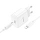Зарядний пристрій Hoco C76A Pro 30W 3A 1USB-C з кабелем Lightning white PLS-00-00145587