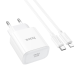 Зарядний пристрій Hoco C76A Pro 30W 3A 1USB-C з кабелем Lightning white PLS-00-00145587