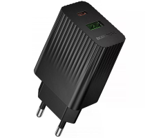 Зарядний пристрій Borofone BAS76A 30W 3A USB-A+USB-C black PLS-00-00156110