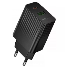 Зарядний пристрій Borofone BAS76A 30W 3A USB-A+USB-C black PLS-00-00156110