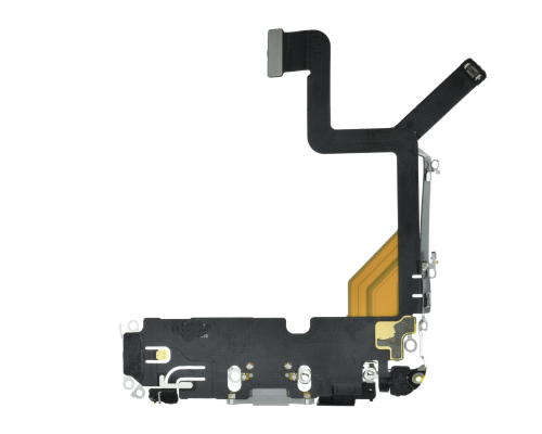 Шлейф iPhone 14 Pro з роз'ємом зарядки white (Original Used) PLS-00-00122269