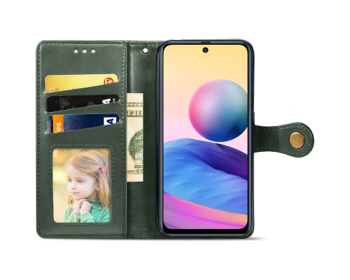 Чохол-книжка Leather GETMAN with card holder Samsung A175 Galaxy A17 green PLS-00-00148247