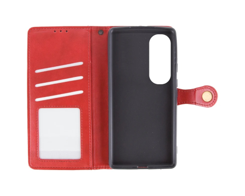 Чохол-книжка Leather GETMAN with card holder Oppo A60 red PLS-00-00148172
