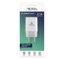 Зарядний пристрій Ridea RW-21011 Element 10.5W 2.1A 2USB-A white PLS-00-00123685