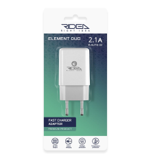 Зарядний пристрій Ridea RW-21011 Element 10.5W 2.1A 2USB-A white PLS-00-00123685