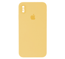 Чохол Silicone Case Квадратні Борти Full Camera iPhone XS Max yellow PLS-00-00107579