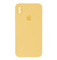 Чохол Silicone Case Квадратні Борти Full Camera iPhone XS Max yellow PLS-00-00107579