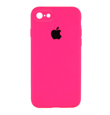 Чохол Silicone Case Квадратні Борти Full Camera iPhone 7 barbie pink PLS-00-00107108