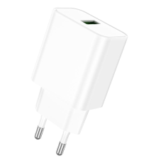 Зарядний пристрій Borofone BA72A 18W 3A 1USB-A white PLS-00-00102652