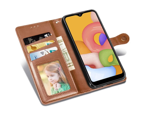 Чохол-книжка Leather GETMAN with card holder Xiaomi Redmi 15 Global brown PLS-00-00164165