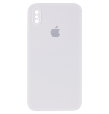 Чохол Silicone Case Квадратні Борти Full Camera iPhone X (XS) white PLS-00-00105874