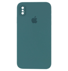 Чохол Silicone Case Квадратні Борти Full Camera iPhone XS Max pine green PLS-00-00105927