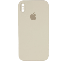 Чохол Silicone Case Квадратні Борти Full Camera iPhone X (XS) antique white PLS-00-00105873