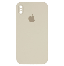 Чохол Silicone Case Квадратні Борти Full Camera iPhone X (XS) antique white PLS-00-00105873