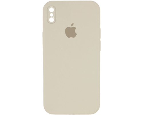 Чохол Silicone Case Квадратні Борти Full Camera iPhone X (XS) antique white PLS-00-00105873