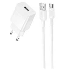 Зарядний пристрій Borofone BAS71A 10.5W 2.1A USB-A з кабелем A-C white PLS-00-00147787