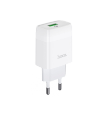 Зарядний пристрій Hoco C72Q 18W 3A 1USB-A white PLS-00-00099203
