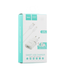 Зарядний пристрій Hoco C11 5W 1A 1USB з кабелем Lightning white PLS-00-00050989