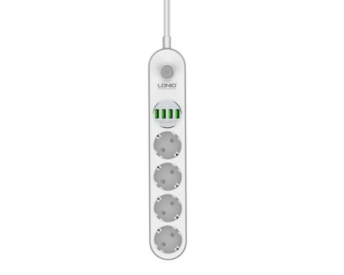 Мережевий фільтр LDNIO SE4432 17W 3.4A 4USB 2м white PLS-00-00100410