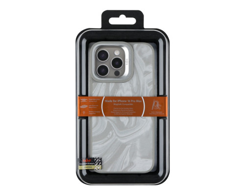 Чохол Kajsa Glamorous Collection Fluid Art with MagSafe для iPhone 16 Pro Max Grey ma96246_249652 2020000507734